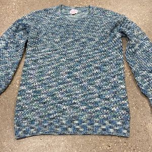 NWT Isabel maternity blue green, long sleeve crewneck sweater sz Small